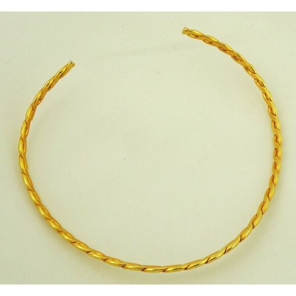 Vintage BEST Signed Gold-Tone Twisted Collar Choker Necklace - Picture 3 of 6